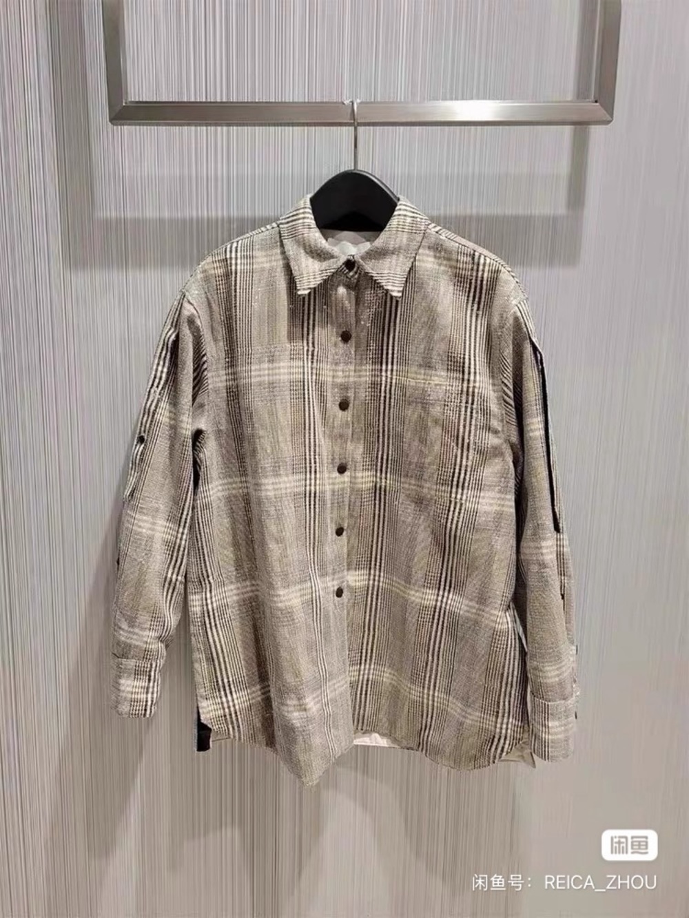 3.1 Phillip Lim Gray Plaid Button-Up Jacket